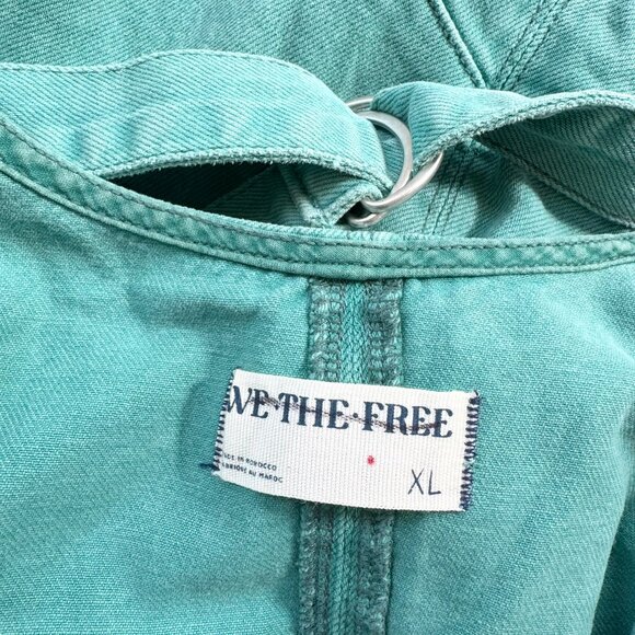 New Free People High Roller Cord Jumpsuit Onesie One Piece We The Free Green XL - Picture 7 of 8